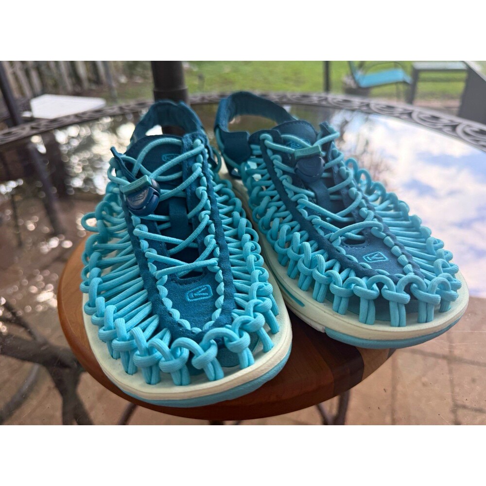 KEEN Blue Strappy Lace-Up Cushioned Outdoor Sandals Womens US 8 EU 38.5